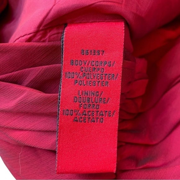 JS Collections One Shoulder Ruffle Pleated Ruched Formal Dress Maroon Red Size 4 - Picture 6 of 7